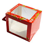 ODMのケーキのハンドルのArtpaper折りたたみ注文の印刷されたポリ塩化ビニールを包む明確なウィンドウ・ボックス