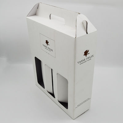 購入 ボール紙の2びんのための赤い白ワインのびんのギフト用の箱のウィスキーのジンのハンドル online manufacture