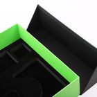 両開きドアの贅沢なギフト用の箱黒い緑Puの革ボール紙によってカスタマイズされる排気切替器のスポンジ