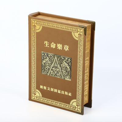 購入 3D金属のロゴの革包まれた贅沢なギフト用の箱の木の円形の脊柱 online manufacture