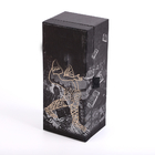 装飾的で堅い磁気ギフト用の箱の単一のびんのウォッカの精神のワイン・ボトル箱を銀ぱく