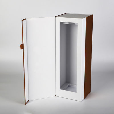 エヴァの挿入物の象眼細工の堅い磁気ギフト用の箱のGreyboardの折りたたみ折り返しの閉鎖のワイン箱